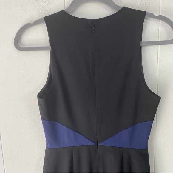 Diane von Furstenberg DVF Midi Dress Women’s 0 Black Blue Wool Sleeveless Sheath - Picture 9 of 16
